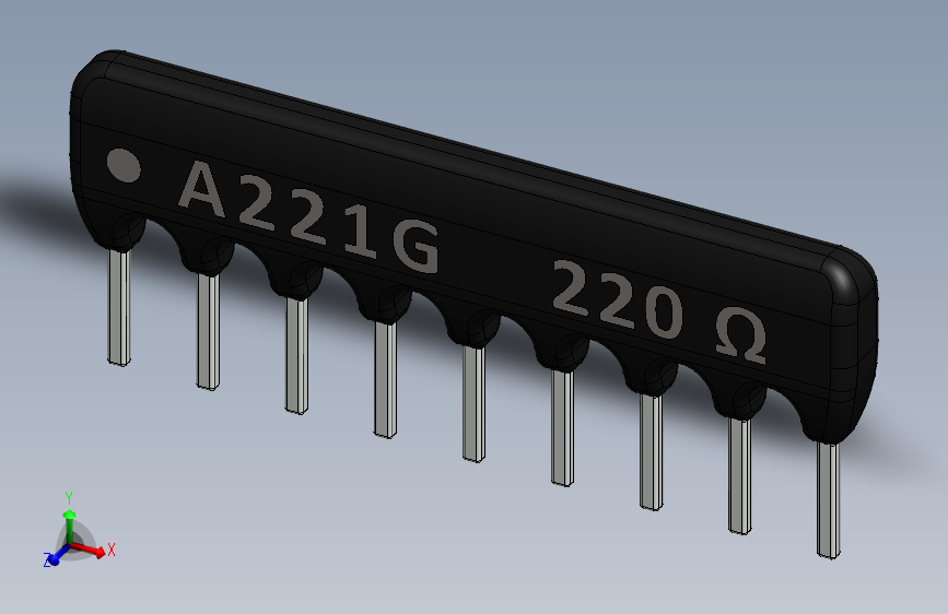 电容器 二极管 电阻器-Resistor Network 220 Ohm 9-Pin