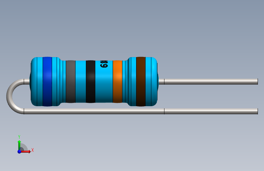 电容器 二极管 电阻器-Resistor Vertical 680K Ohm 1W_SOLIDWORKS 2019_模型图纸下载 – 懒石网