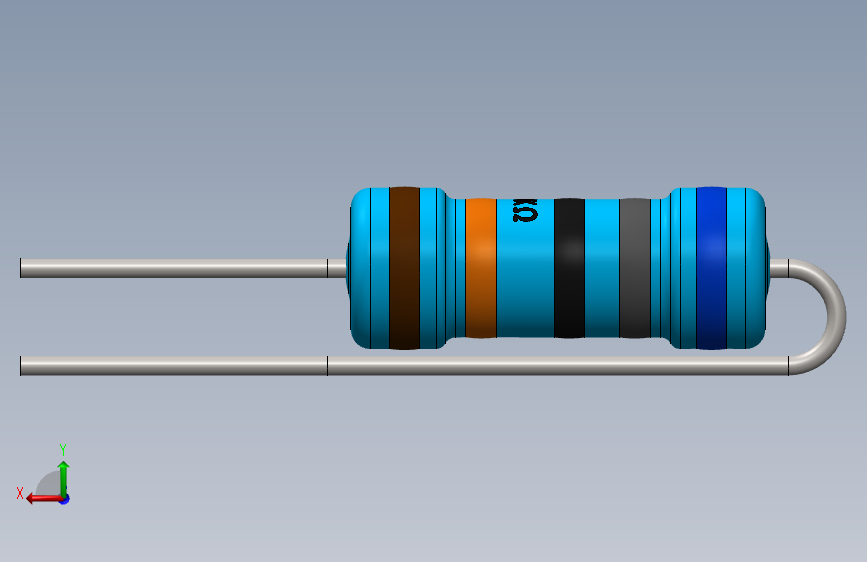 电容器 二极管 电阻器-Resistor Vertical 680K Ohm 1W_SOLIDWORKS 2019_模型图纸下载 – 懒石网