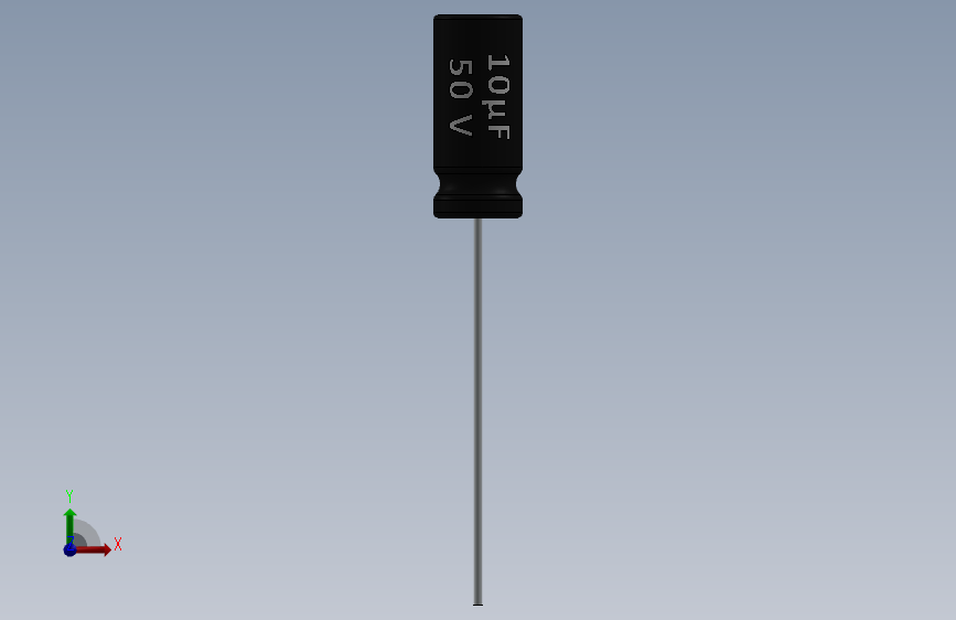 电容器-Capacitor 10uF-50V 正面视图