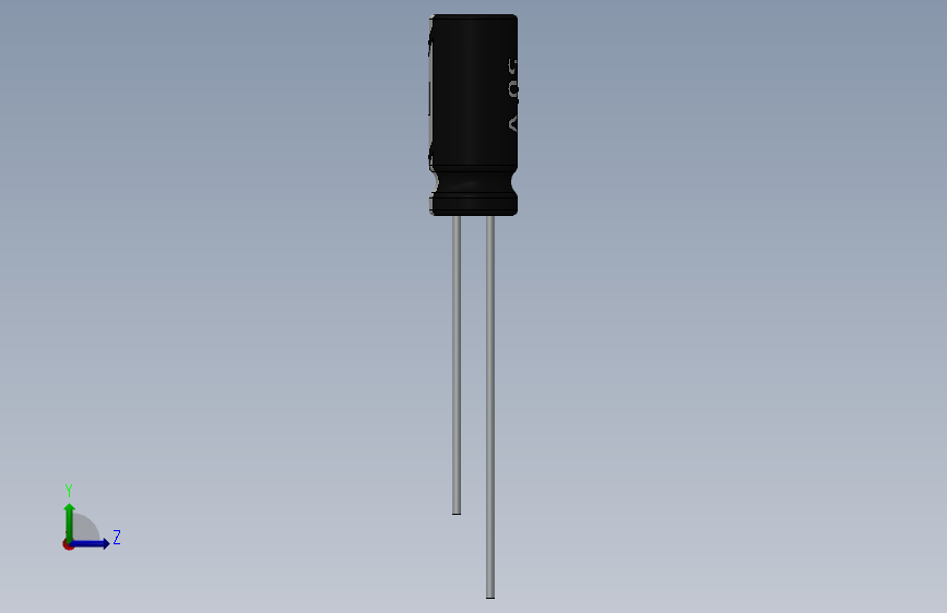 电容器-Capacitor 10uF-50V 左侧视图