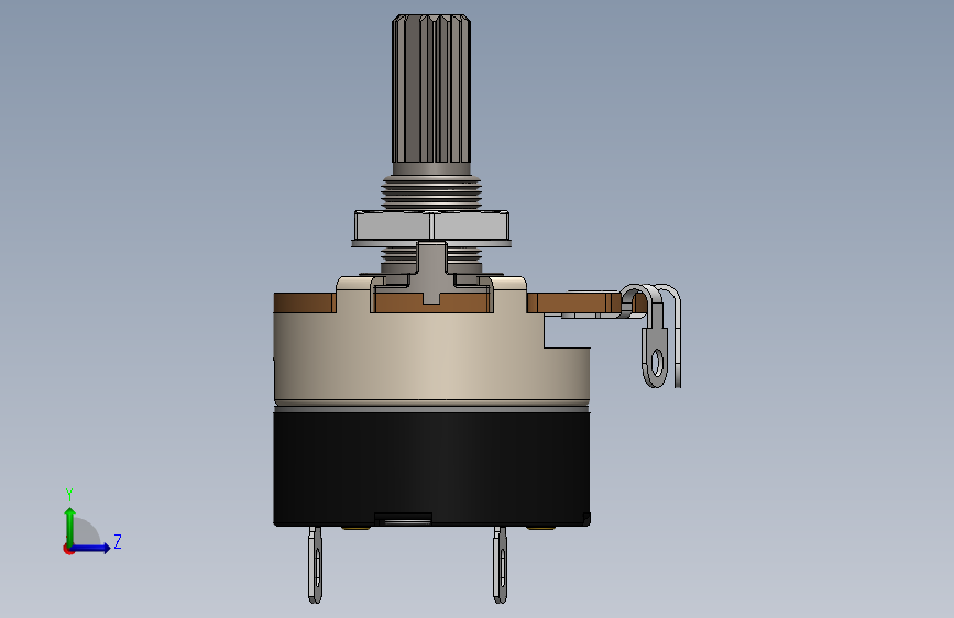 电位计-B10K Potentiometer ON OFF Switch_SOLIDWORKS_模型图纸下载 – 懒石网