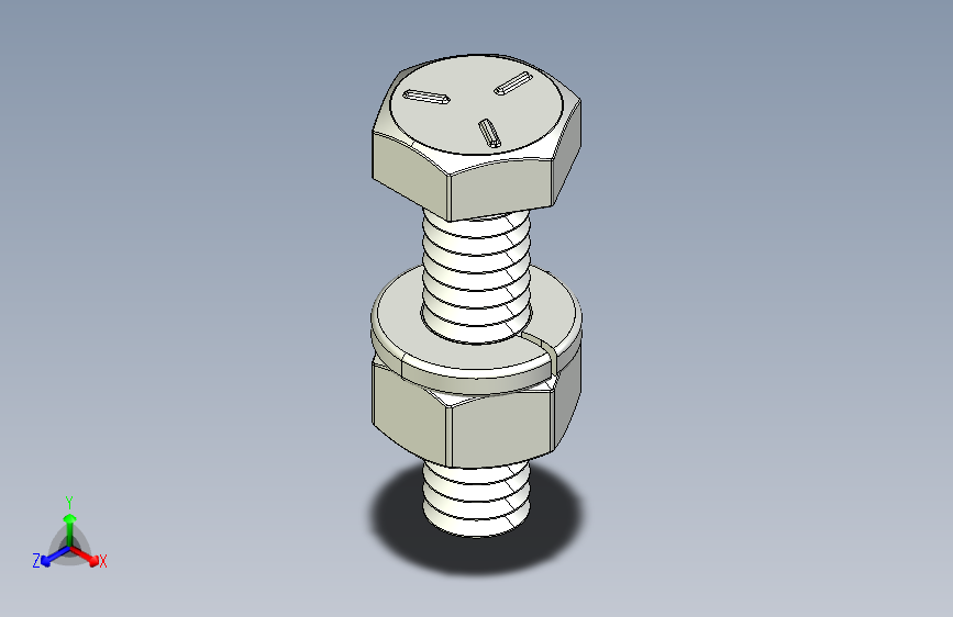 紧固件-IGES 0.2500 Hex Bolt-02
