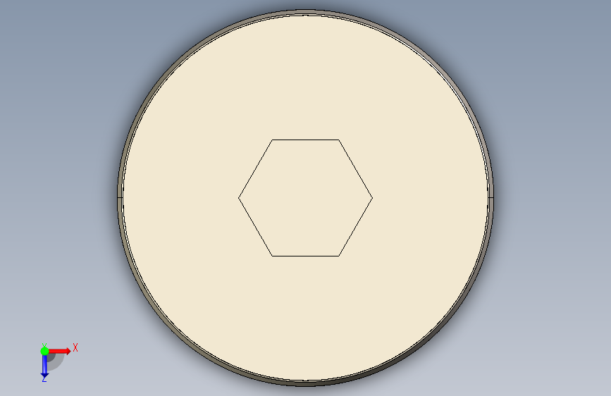 紧固件-IGES 0.3100 Allen Flathead 俯视图