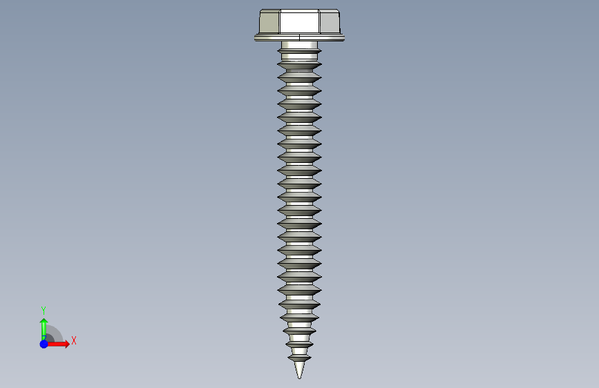 紧固件-IGES Hex Head Screw-01 正面视图
