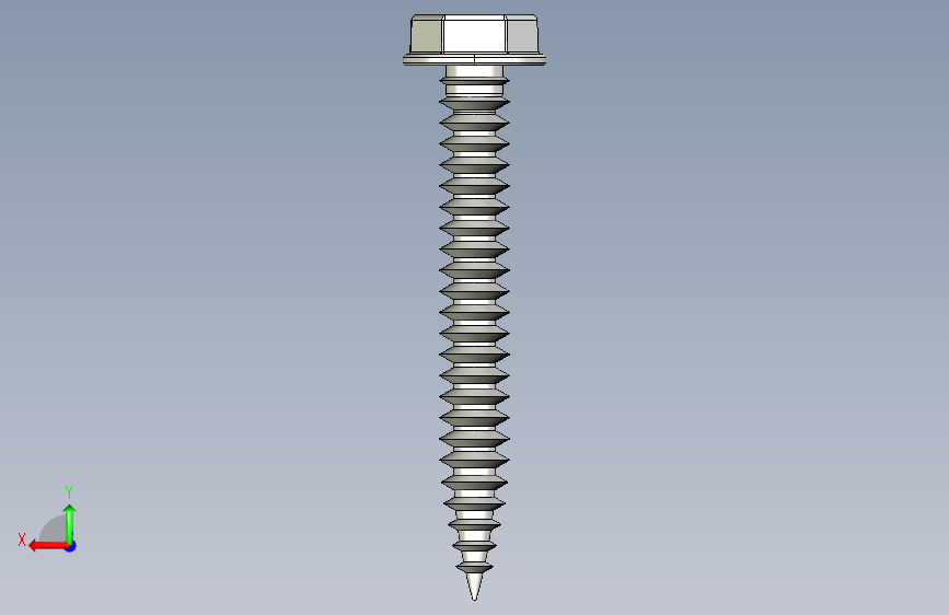 紧固件-IGES Hex Head Screw-01 背面视图