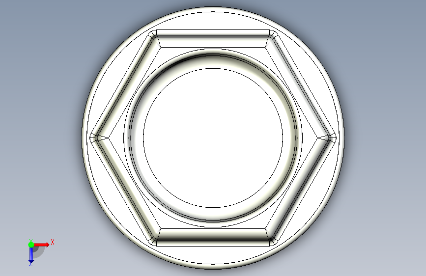 紧固件-IGES Hex Head Screw-01 俯视图