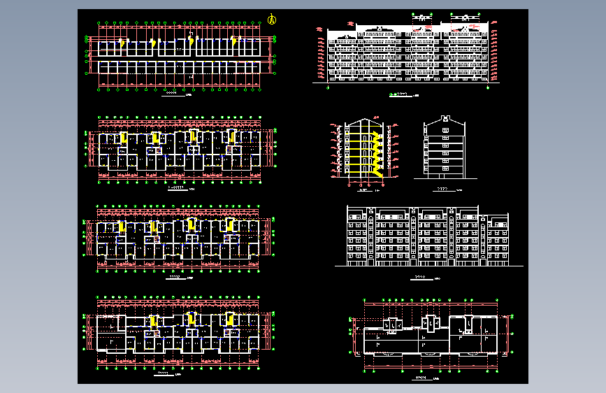 7层住宅建筑CAD设计施工平面图