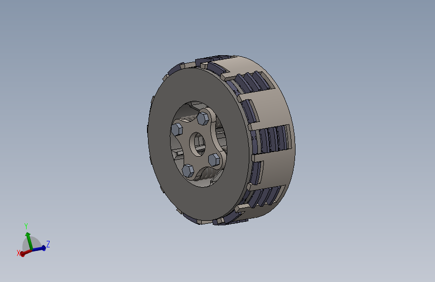多片式离合器3D数模图纸 Solidworks设计
