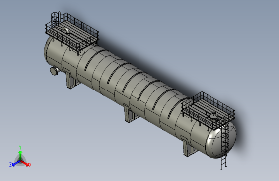石油和天然气储罐压力容器3D数模图纸 STEP格式