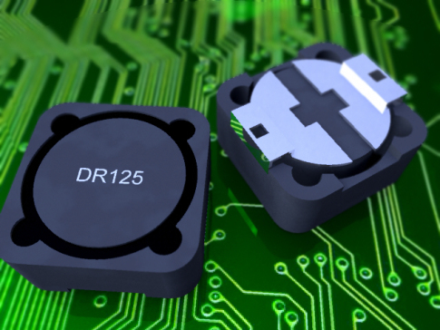 DR125系列屏蔽电感SMD封装。尺寸为12,5 x 12,5 x 6,0mm毫米