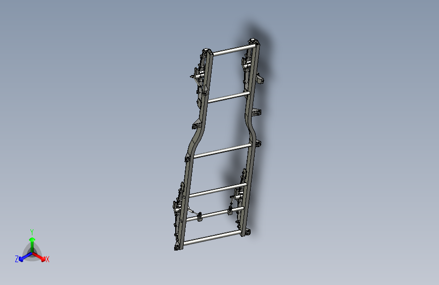 车钢板弹簧机构3d图纸+总装配cad货车底板钢结构弹簧悬架3d模型