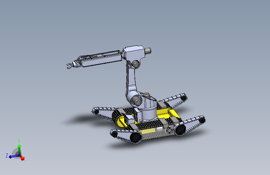 履带救援机器人3d图纸+说明+2d图纸cad 爬楼救援履带机器人3d模型