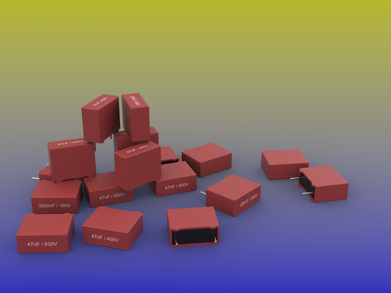 薄膜电容器,长13 x宽5,5 x高11毫米,间距10毫米