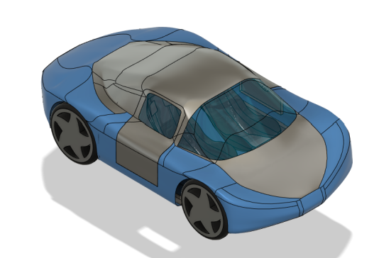 小型电动汽车造型3D数模图纸 STEP格式