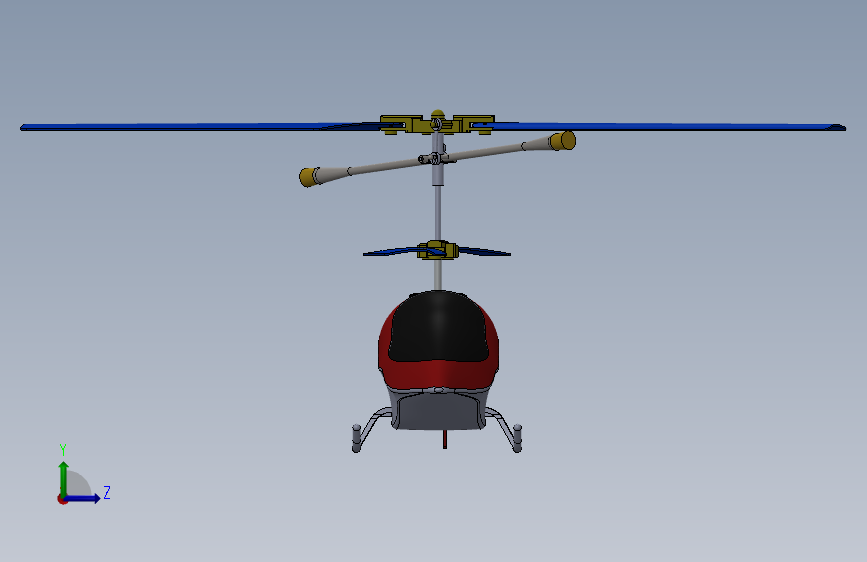 RC Helicopter遥控航模直升机 左侧视图