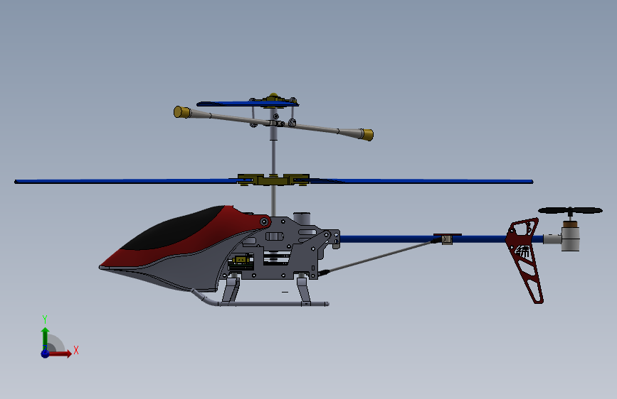 RC Helicopter遥控航模直升机 正面视图