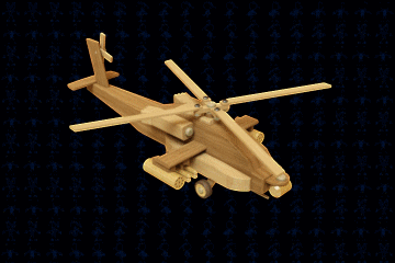 阿帕奇直升机木制玩具