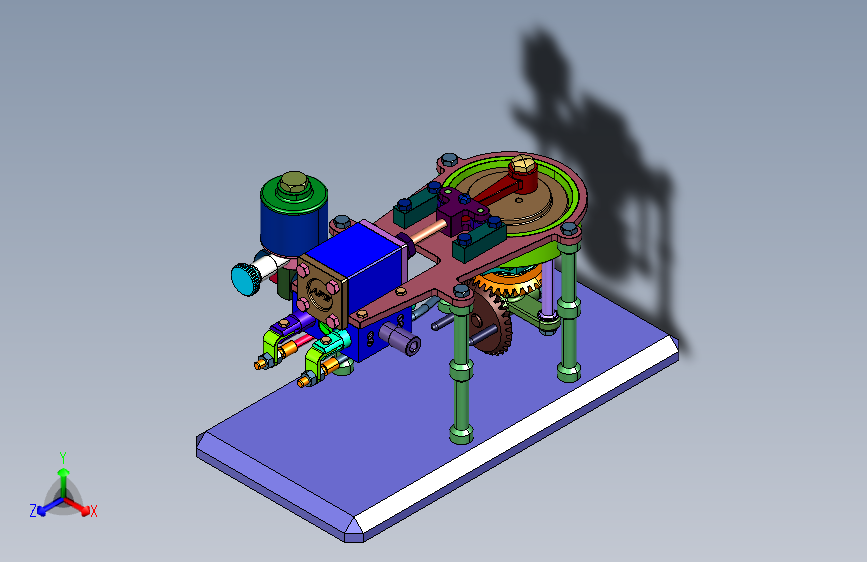 单缸卧式蒸汽机模型