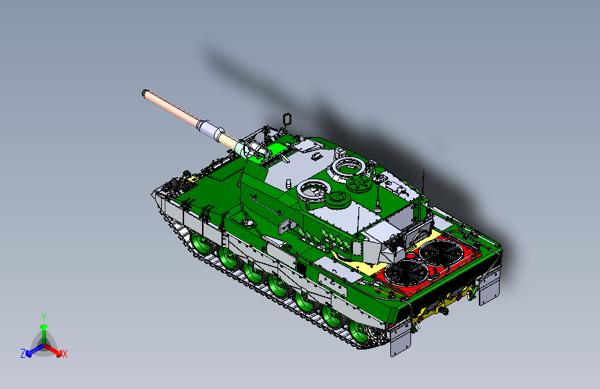 Leopard 2 A0豹2坦克模型3D图纸 STEP格式