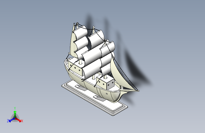 帆船摆件模型3D数模图纸 STEP格式