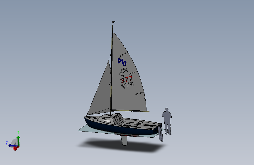 小帆船lanaverre-17三维建模图纸 Solidworks设计 有零件图和装配图 附STEP IGS格式