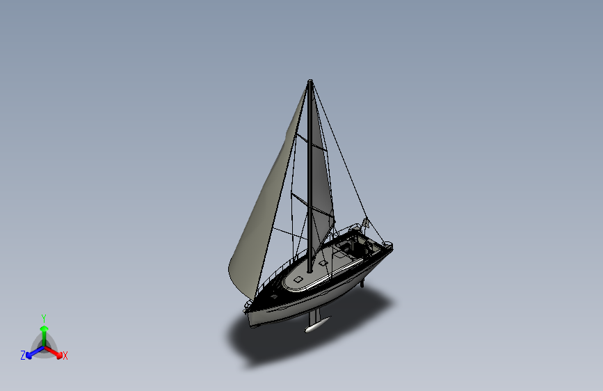 帆船3D图纸_step