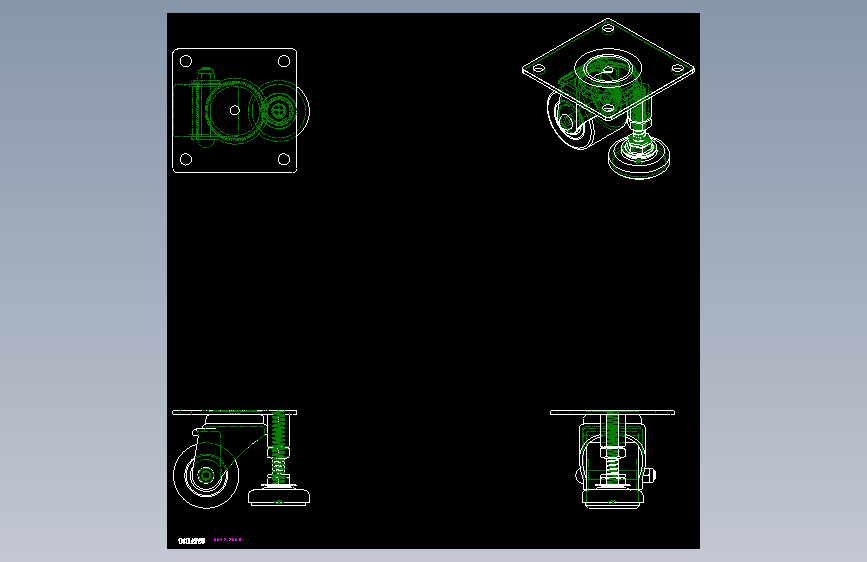 調整腳輪(2000N)(3000N)5542-2D多系列多零件图纸模型