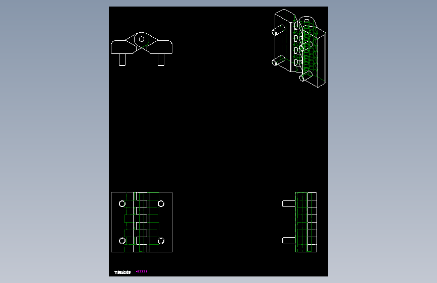 工程塑膠鉸鏈(A)CFA-2D多系列多零件图纸模型