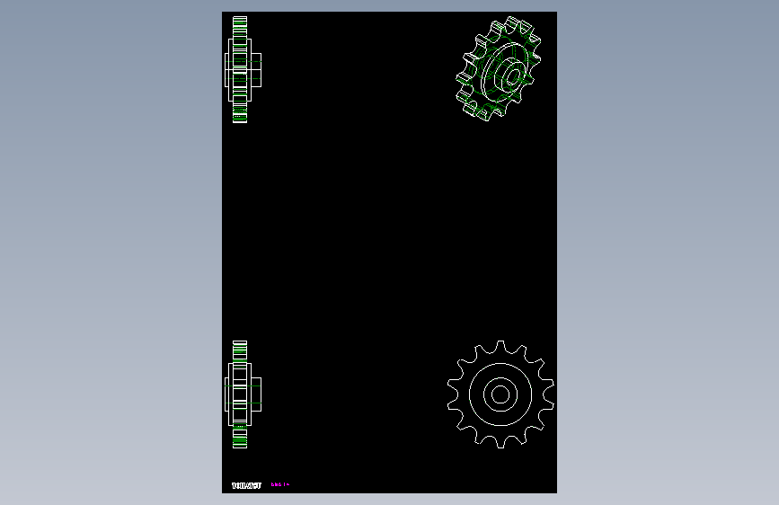 鏈輪惰輪(工程塑膠製)BIS-2D多系列多零件图纸模型