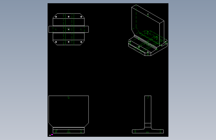 雙面基座1906,1907-2D多系列多零件图纸模型