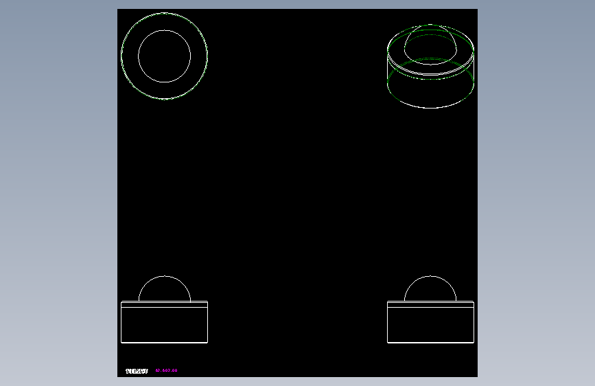 萬向滾珠62-2D多系列多零件图纸模型 主视图