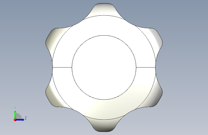 星型把手EK-3D多系列多零件图纸模型 左侧视图
