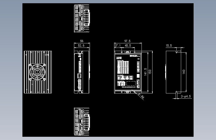 步进驱动DP3F1-808A-外观图-230317 主视图