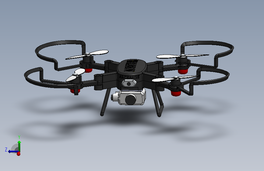 drone-174四轴无人机简易模型3D图纸 Solidworks设计