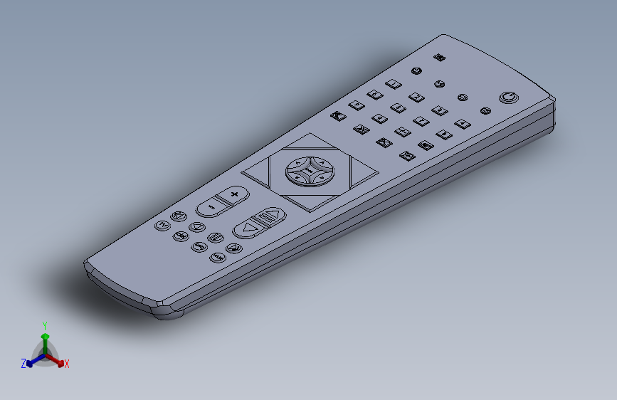 tv-remote-17电视遥控器模型3D图纸 Solidworks设计
