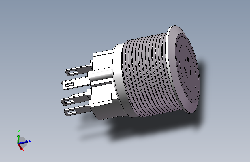 22mm金属按钮三维_SOLIDWORKS_模型图纸下载 – 懒石网