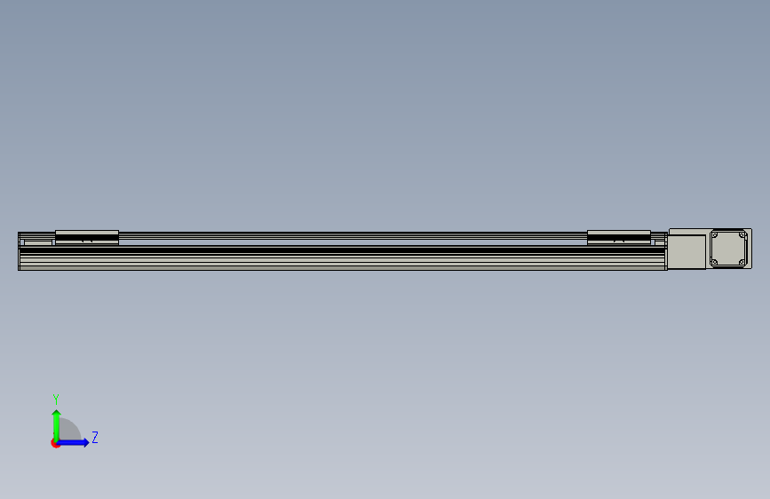 直线模组LHB17-L40-S1250-BR设计图纸 左侧视图