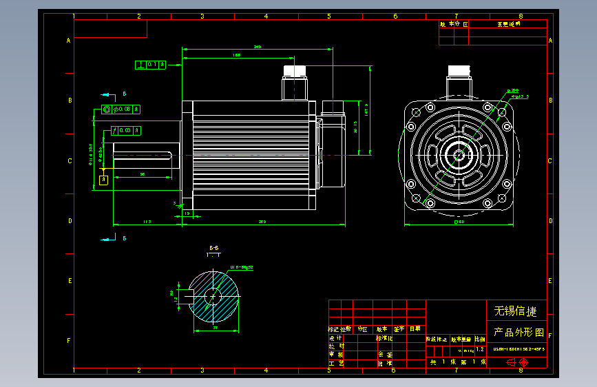 电机MS6H-180CN15B2-45P5外形尺寸图