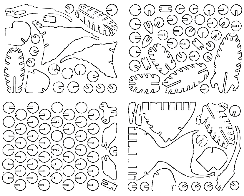 立体金鱼拼装模型图纸