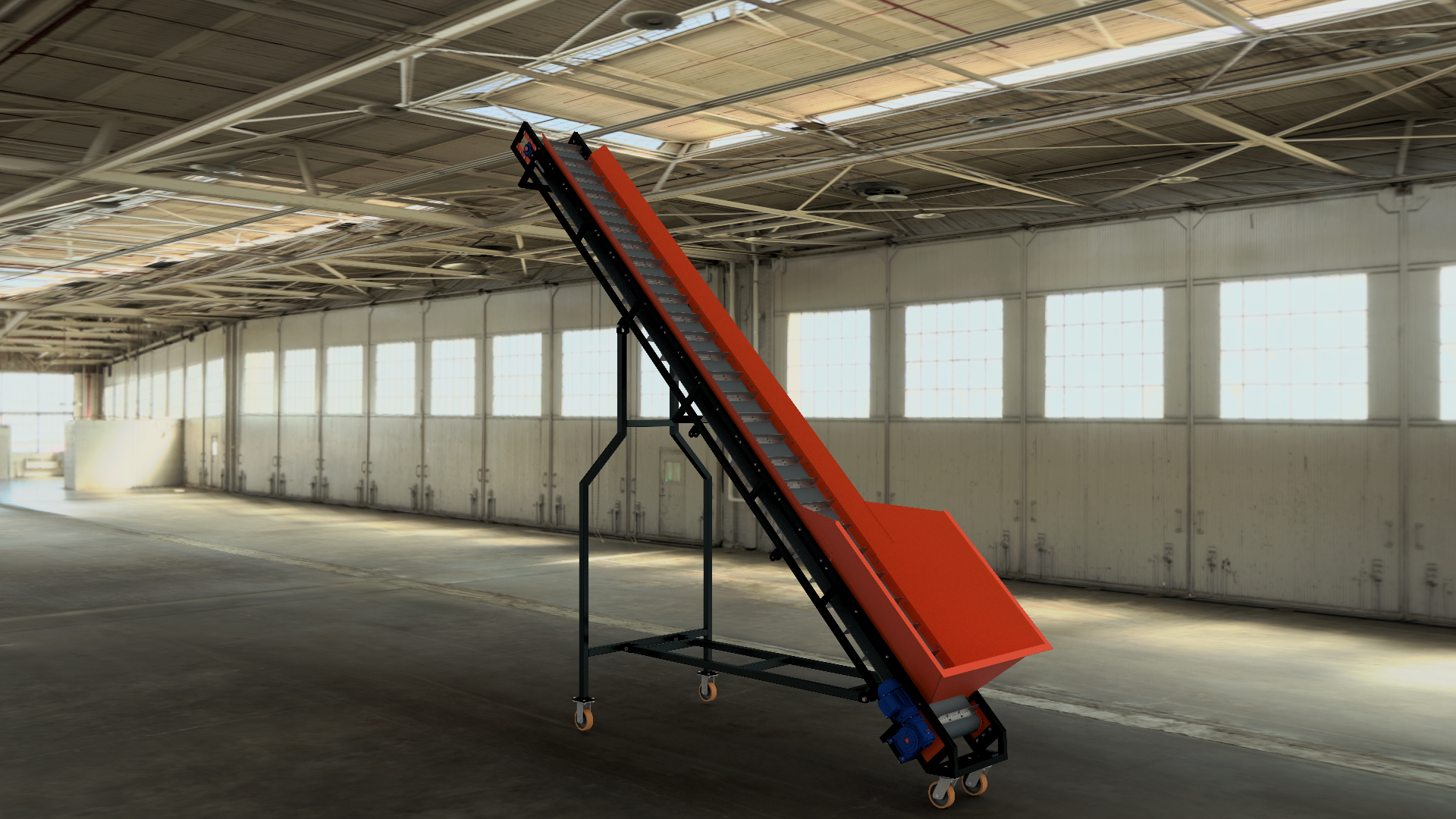 Inclined Conveyor Belt with Flight带刮板的倾斜输送带
