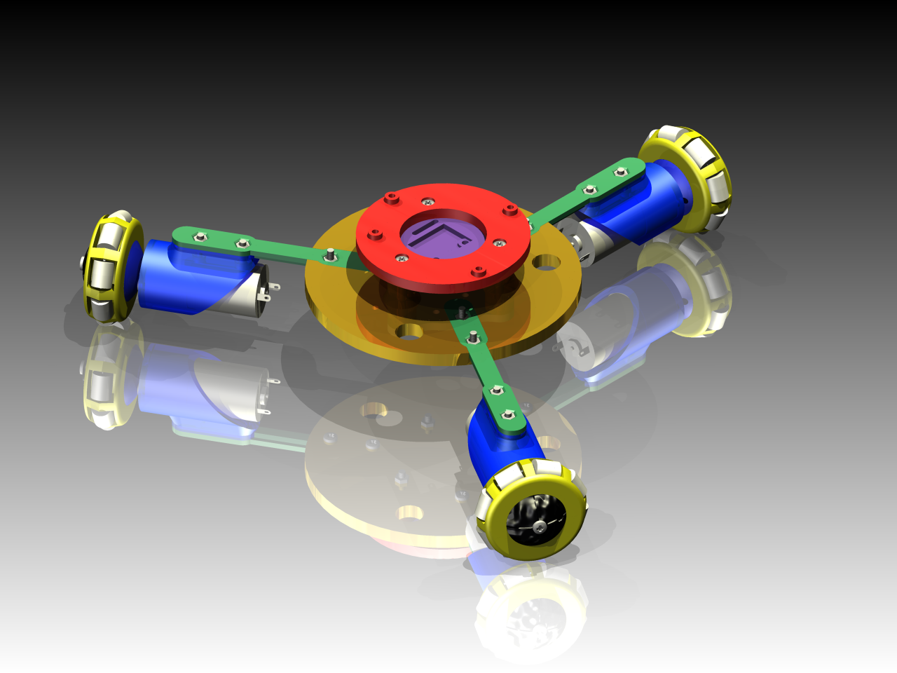 3Pod全向轮3D打印小车_Inventor 2014_模型图纸下载 – 懒石网