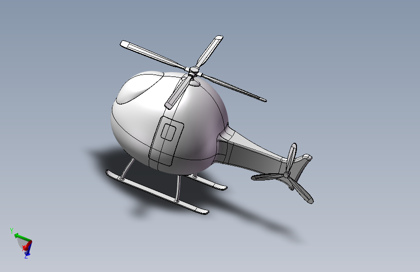 玩具设计直升机三维SW模型