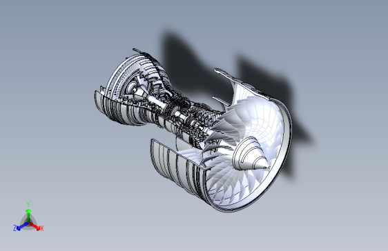 涡扇发动机测试3D模型