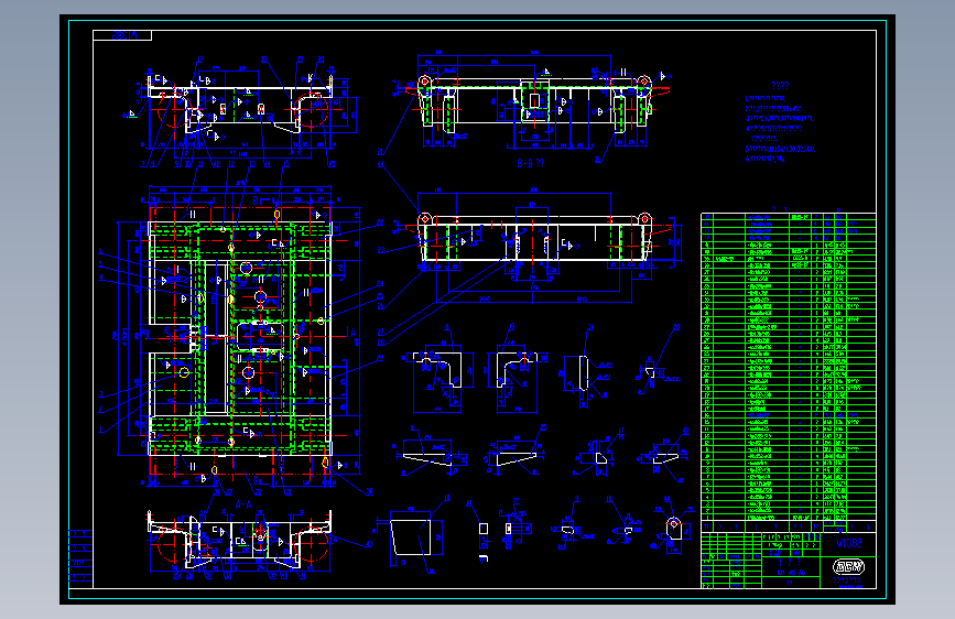 起重机设计平面CAD机械图纸