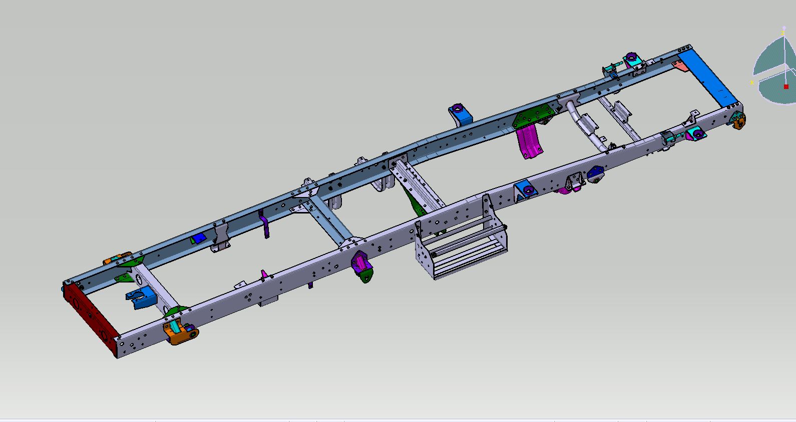 载货汽车底盘车架结构三维模型设计