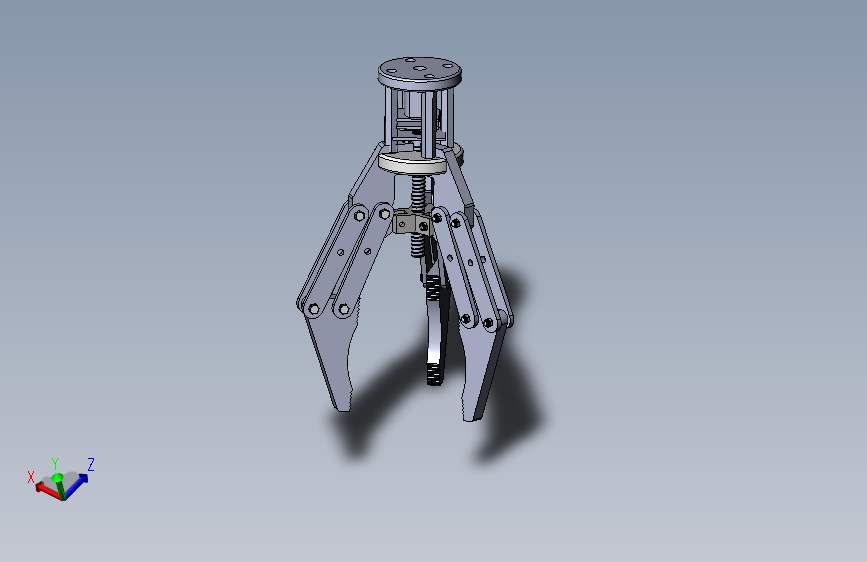 Solidworks三抓机械设备爪夹持器机械爪三维模型