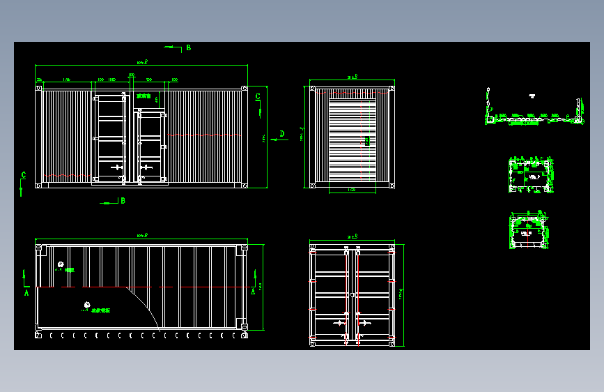 集装箱设计 cad二维+cad三维