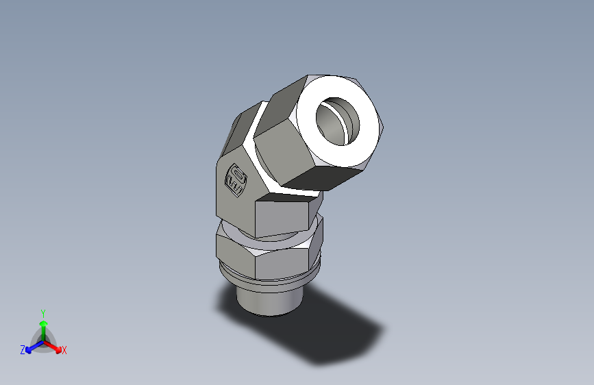 卡套式工业通用硬管接头EO_Adjustable_locknut_45_deg_elbow_VEE10ZLRCF