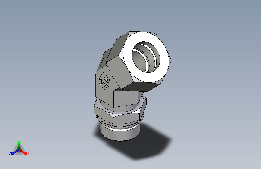 卡套式工业通用硬管接头EO_Adjustable_locknut_45_deg_elbow_VEE22LM27X2ORCF